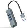 art_nan-hub20102003200407_1 Hub USB 3.0 con Ethernet Gigabit y 3 Puertos USB - 15 cm - Gris