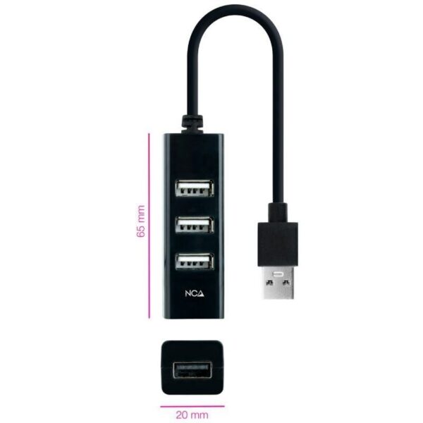 Hub USB 2.0 de 4 Puertos - Expansión Plug & Play para PC y Mac