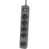 Regleta con Interruptor Philips CHP2154G/10/ 5 Tomas de corriente/ Cable 1.5m/ Gris