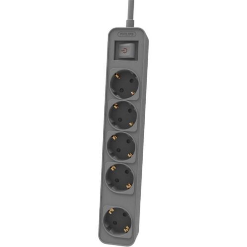 Regleta con Interruptor Philips CHP2154G/10/ 5 Tomas de corriente/ Cable 1.5m/ Gris
