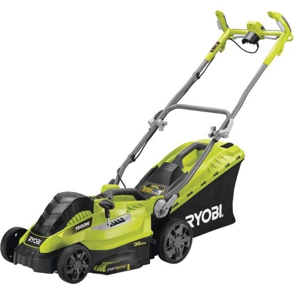 art_ryo-cortacesped20rlm15e36h_1 Cortacésped Ryobi RLM15E36H/ 1500W/ Corte Ø36cm/ Incluye Recolector de Hierba 45L y Adaptador Mulching
