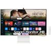 Smart Monitor Samsung M8 S32DM801UU 32"/ 4K/ Multimedia/ Regulable en altura/ Smart TV/ Webcam/ Blanco