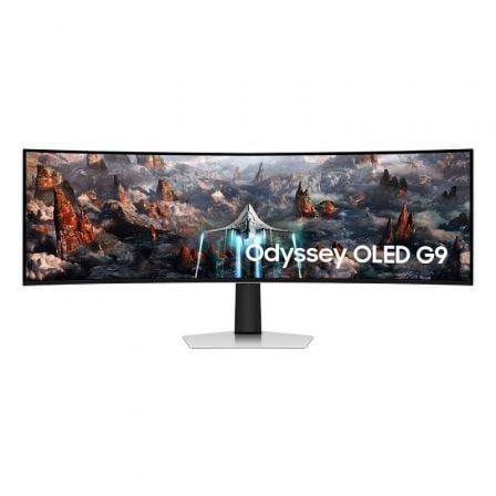 art_sam-m20s49cg934su_1 Monitor Gaming Ultrapanorámico Curvo Samsung Odyssey OLED G9 S49CG934SU 49"/ Dual QHD/ 0.03ms/ 240Hz/ OLED/ Multimedia/ Regulable en altura/ Plata