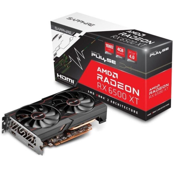art_sap-gf20pul20rx6500xt20g20oc204g_1 Tarjeta Gráfica Sapphire PULSE Radeon RX 6500 XT 4GB GDDR6 - Gaming OC