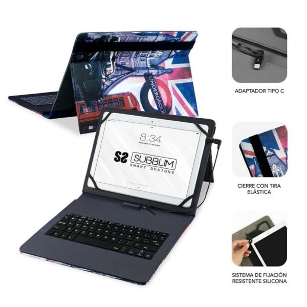 art_sub-funda20kt1-usb050_2 Funda con Teclado Subblim Keytab Pro USB England para Tablets de 10.1"-11"