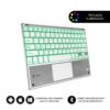 Teclado Inalámbrico Bluetooth Subblim SMBT50 - Plata, Compacto y con Teclas Iluminadas