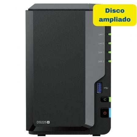 art_syn-nas20ds22520plus208tb_1 NAS Synology Diskstation DS225+/ 2 Bahías 3.5"- 2.5"/ 2GB DDR4/ 8TB/ Formato Torre