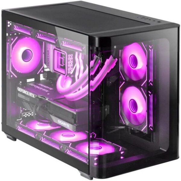 Caja Gaming Mars Gaming MC-FUSIONM - Micro-ATX con Cristal Curvado y Refrigeración Avanzada