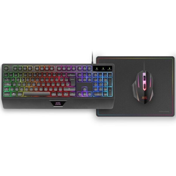 art_tac-pack20mcp12420bk_1 Pack Gaming Mars Gaming MCP124/ Teclado H-MECH + Ratón Óptico + Alfombrilla/ Negro