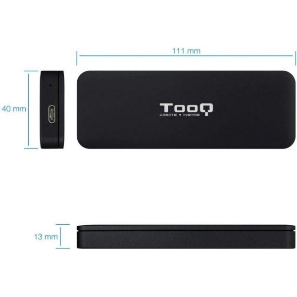 Caja Externa SSD M.2 NVMe TooQ - USB 3.1, Aluminio, 1TB