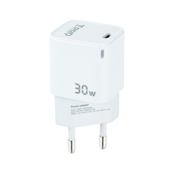 art_too-carga20tqwc-ganpd30wt_1 Cargador de Pared GaN TooQ 30W - USB-C Rápido y Compacto