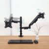Soporte de Mesa para 2 Monitores TooQ DB1533TNR-B - Giratorio, Inclinable y Ajustable
