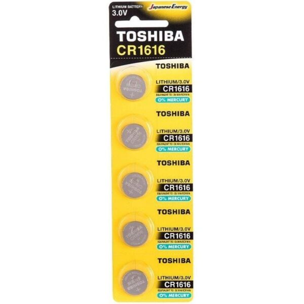 art_tos-pila20cr161620pw20bp-5_1 Pack de 5 Pilas de Botón Toshiba CR1616 3V - Litio Ecológicas