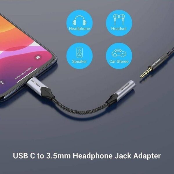 art_ven-adp20bgmha_2 Adaptador USB-C a Jack 3.5mm Vention BGMHA - Audio de Alta Fidelidad