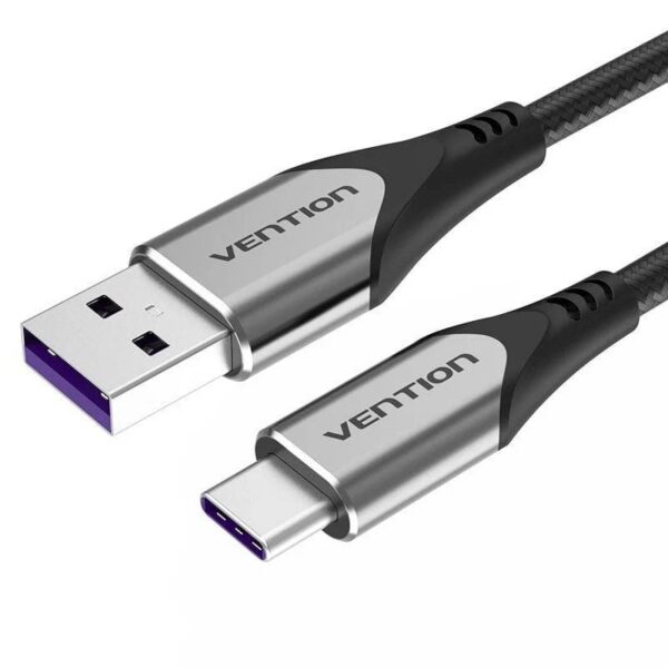 art_ven-cab20cofhf_1 Cable USB 2.0 Tipo-C Vention COFHF/ USB Tipo-C Macho - USB Macho/ Hasta 100W/ 480Mbps/ 1m/ Gris