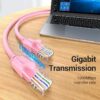 Cable Ethernet Cat.6 UTP 1000Mbps - 2m - Rosa - Alta Velocidad