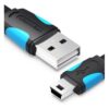 Cable USB 2.0 Vention VAS-A14-B100 - Mini USB Macho, 1m, Carga Rápida y Alta Velocidad