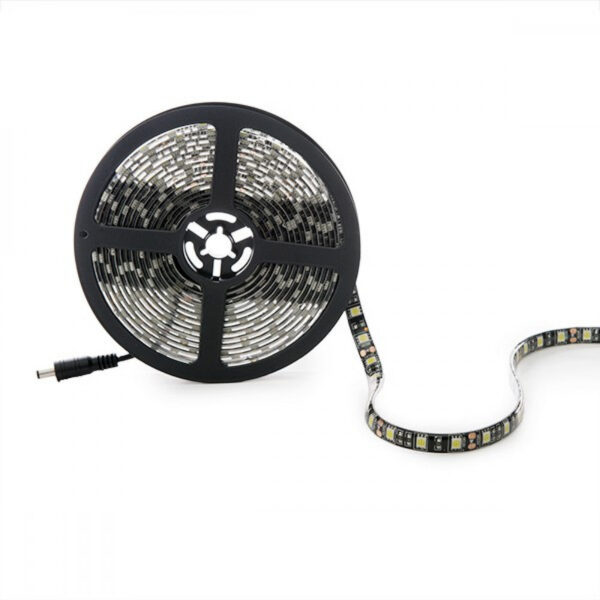 Tira de 300 LEDs 72W 4.200Lm CRI85 6000ºK SMD5050 12VDC IP65 Pcb Negro x5M 40.000H [CA-5050-300-IP65-B-CW]-Blanco Frío