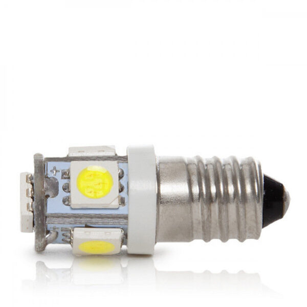 Bombilla LED E10 1W 90Lm 6000ºK 12VDC LEDs 40.000H [CA-E10-5MD5050-CW]