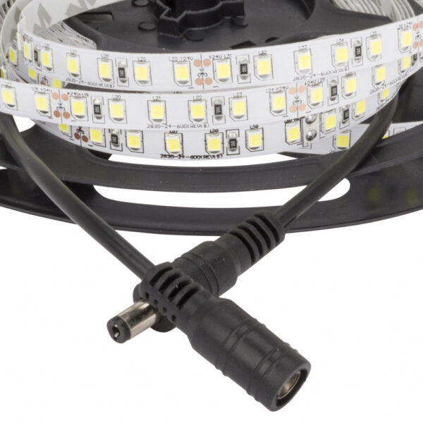 Tira de 600 LEDs 60W 5.500Lm CRI85 6000ºK SMD2835 24VDC x5M 40.000H [GR-RDT2835-120-24-CW]-Blanco Frío