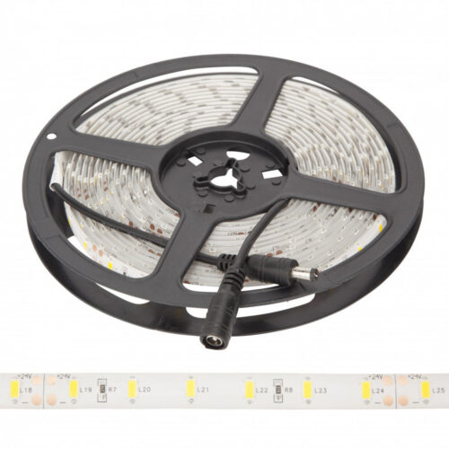 gr_rdt56306024ip65cw_0-3-13 Tira de 300 LEDs 70W 7.000Lm CRI85 6000ºK SMD5630 24VDC IP65 x5M 40.000H [GR-RDT5630-60-24-IP65-CW