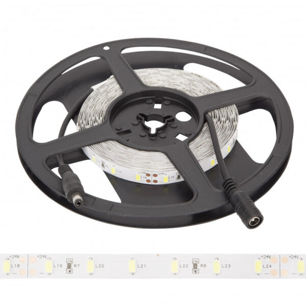 gr_rdt5630_60_24_cw_0-3-15 Tira de 300 LEDs 70W 7.000Lm CRI85 6000ºK SMD5630 24VDC IP25 x5M 40.000H [GR-RDT5630-60-24-CW