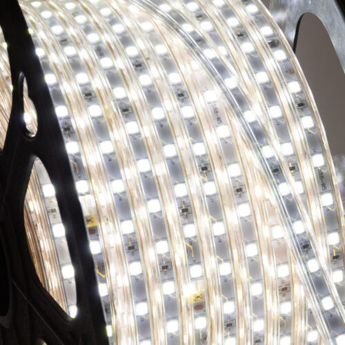 Tira de 60 LEDs/M 500W 42.000Lm 6000ºK SMD5050 220VAC IP65 x50M 40.000H  [HO-220-60-50M-CW]