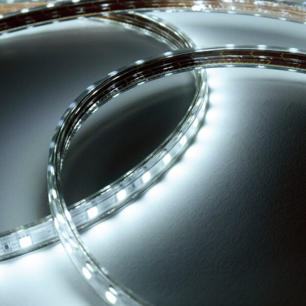 Tira de 60 LEDs/M 500W 42.000Lm 6000ºK SMD5050 220VAC IP65 x50M 40.000H  [HO-220-60-50M-CW]