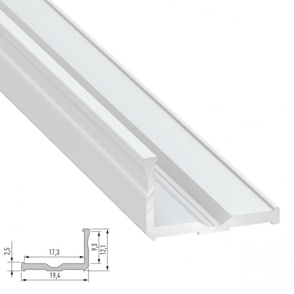 Perfíl Aluminio Tipo E 2,02M - Bruto