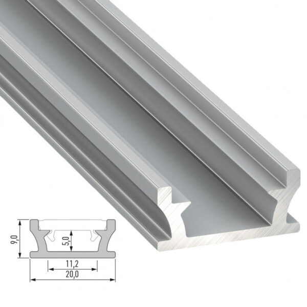 Perfíl Aluminio Tipo TERRA 2,02M - Anodizado Plata