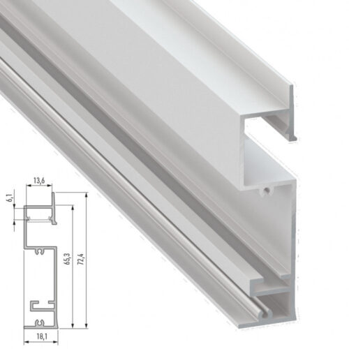 Perfíl Aluminio  FLARO 2,02M - Anodizado Plata