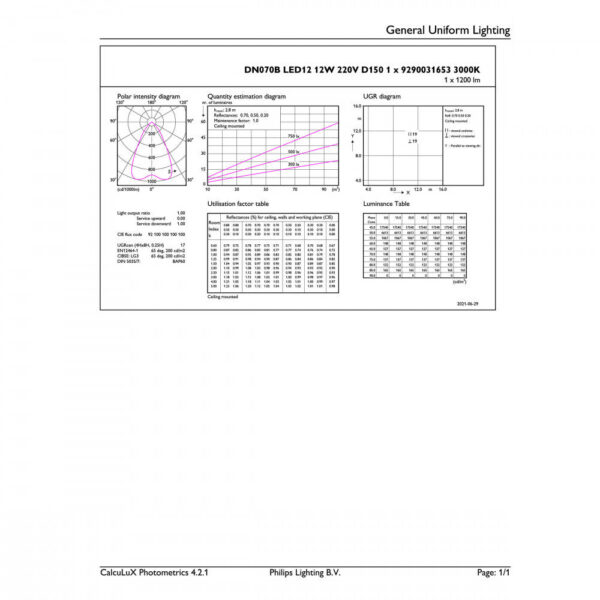 Downlight LED "Philips" 12W 1200Lm 3000ºK IP54 30000H [PH-35398500