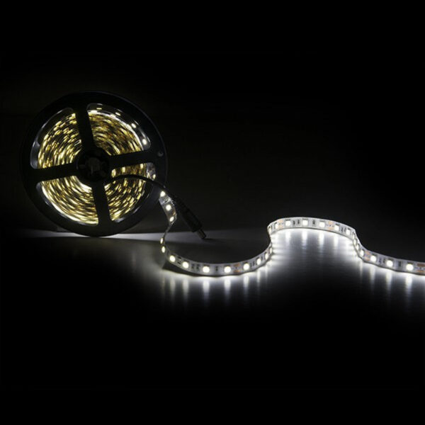 Tira de 300 LEDs 72W 3.780Lm CRI85 6000ºK SMD5050 12VDC x5M 40.000H [PL219009W]-Blanco Frío