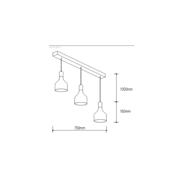 Lámpara Colgante "Phoenix"  [SKD-P207-3-W]