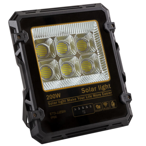 Proyector 200W con Panel Solar Control Remoto IP65 [1916-FLSOL-200W-CW]