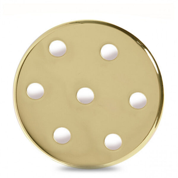 Rosetón Metálico Dorado Ø 100Mm - 7 Agujeros [AM-AR096]