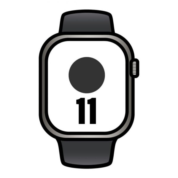 Apple Watch Series 11/ GPS/ Cellular/ 42mm/ Titanio Natural/ Correa Deportiva Negra (S/M)