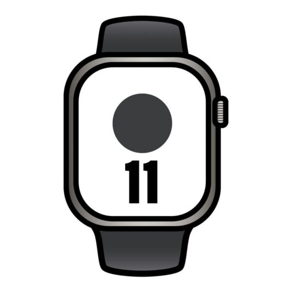 Apple Watch Series 11/ GPS/ Cellular/ 42mm/ Titanio Negro/ Pizarra Correa Deportiva Negro (S/M)