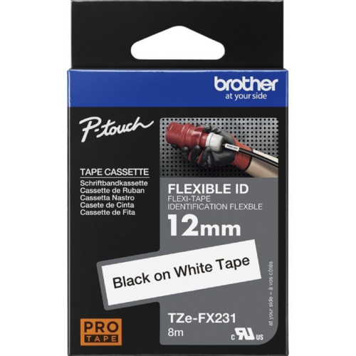 Cinta Laminada Original Rotuladora Brother TZe-FX231/ Blanca