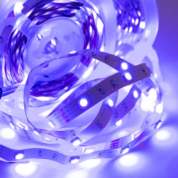 Kit Tira 36W 1.500Lm 150 LEDs 5 metros RGB Blister Transformador, Controlador, Control Bluetooth IP20 40.000H [CA-KITRGB-5M]