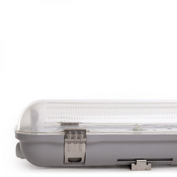 Pack 4 Pantallas Estancas Enlazables  PARA DOS TUBOS LEDs 1200mm ABS/PC CLIPS INOX