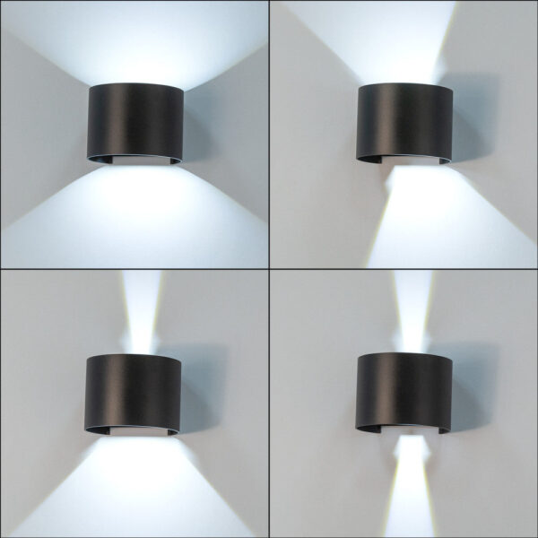 Aplique LED Exterior 2x5W 100Lm/W IP65 Negro 4000K [HO-APL07-IP65-B-W]