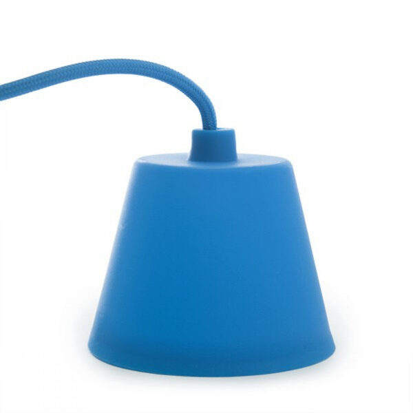 Portalámparas E27 Cable - Rosetón - Color Azúl