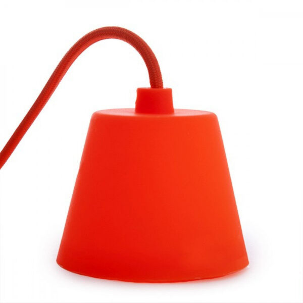 Portalámparas E27 Cable - Rosetón Naranja