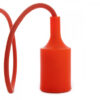Portalámparas E27 Cable - Rosetón Naranja