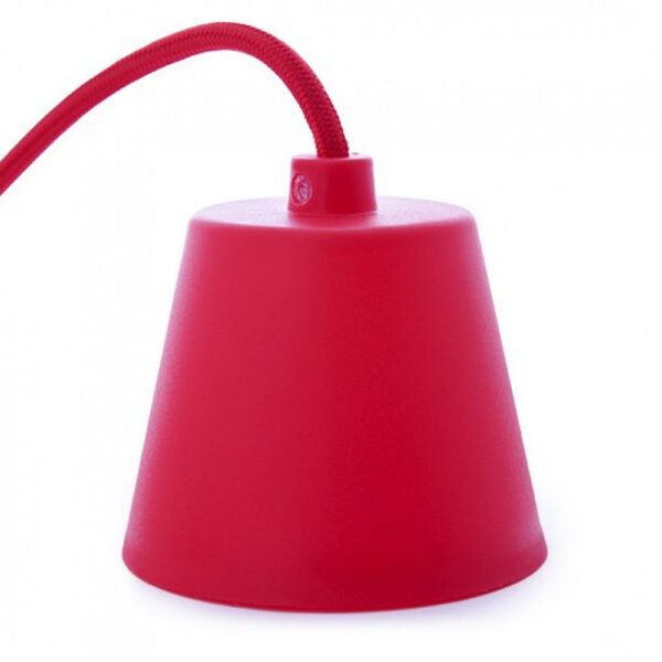 Portalámparas E27 Cable - Rosetón - Color Rojo