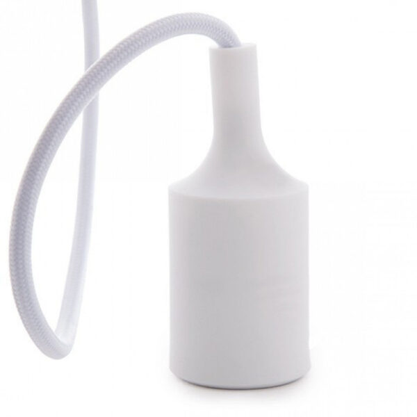 Portalámparas E27 Cable - Rosetón Blanco
