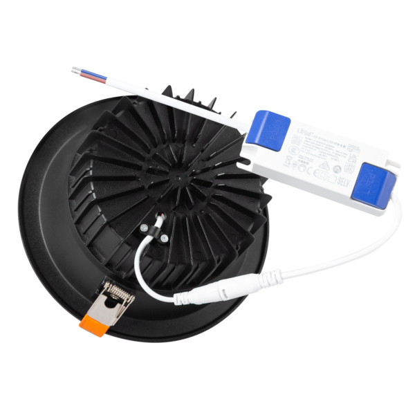 ho_dl_ad_20w_b_cw_6-12 Foco Downlight Circular LED 20W 2.000Lm 6000ºK Anti-Deslumbrante UGR19 40.000H Negro