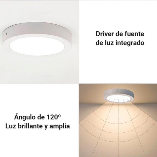Plafón de Superficie LED 100Lm/W 12W 1200Lm 6000ºK IP20 [HO-PLC-12W-1200LM-CW]
