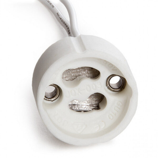 kd_portalgu10_0-1 Portalámparas Cerámico GU10 Cable 100Mm